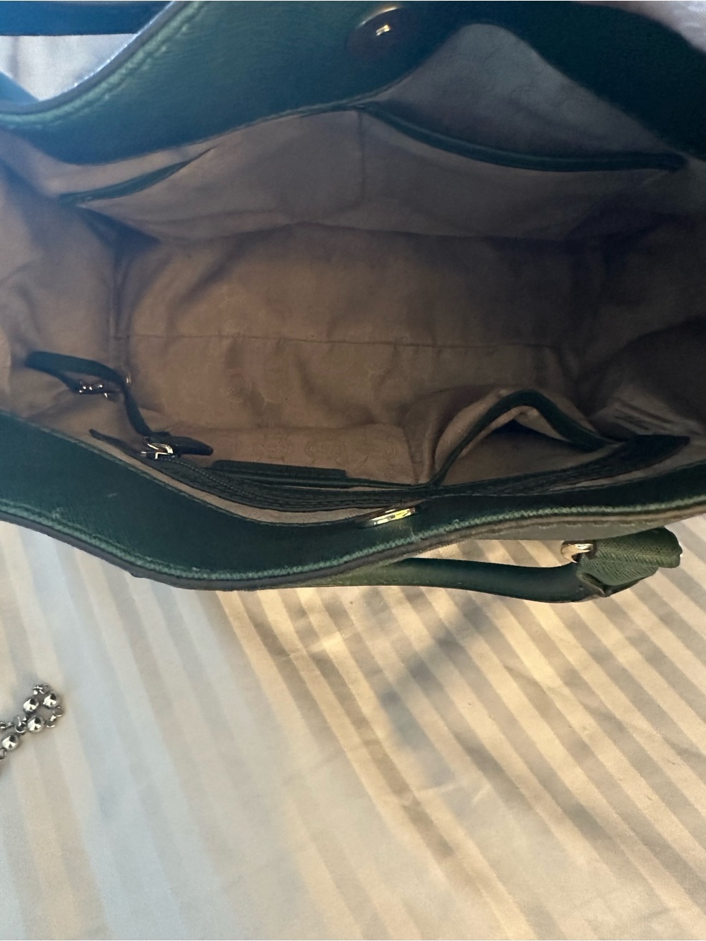 Michael Kors Emerald Green Saffiano Tote with Gold Hardware - Picture 6 of 9